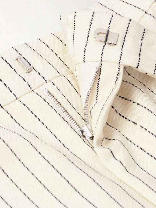 Straight-Leg Pinstriped Wool-Twill Suit Trousers - E1 Straight-Leg Pinstriped Wool-Twill Suit Trousers - E1