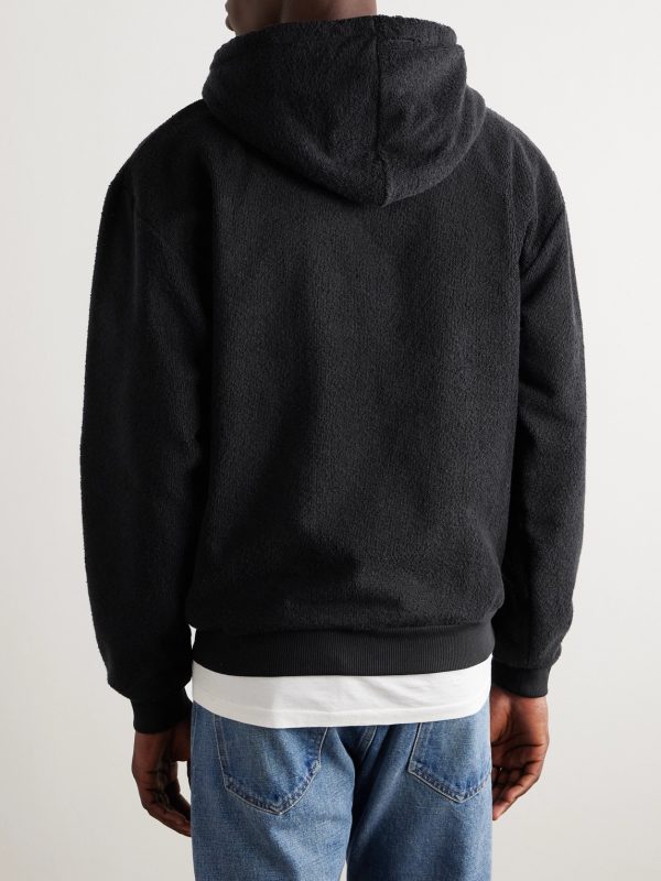 Logo-Embroidered Cotton-Blend Terry Hoodie - BK Logo-Embroidered Cotton-Blend Terry Hoodie - BK