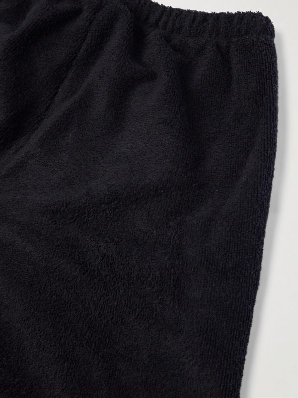 Straight-Leg Distressed Logo-Print Cotton-Jersey Drawstring Shorts - CU