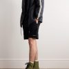 Straight-Leg Distressed Logo-Print Cotton-Jersey Drawstring Shorts - OU