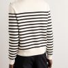 Logo-Flocked Striped Button-Embellished Cotton Sweater - BK Logo-Flocked Striped Button-Embellished Cotton Sweater - BK