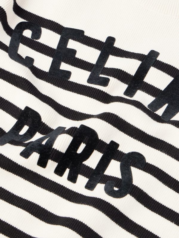 Logo-Flocked Striped Button-Embellished Cotton Sweater - CU Logo-Flocked Striped Button-Embellished Cotton Sweater - CU