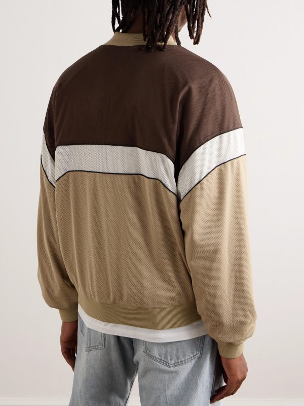 Logo-Print Colour-Block Mesh Track Jacket - BK Logo-Print Colour-Block Mesh Track Jacket - BK