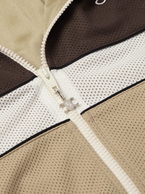 Logo-Print Colour-Block Mesh Track Jacket - CU Logo-Print Colour-Block Mesh Track Jacket - CU