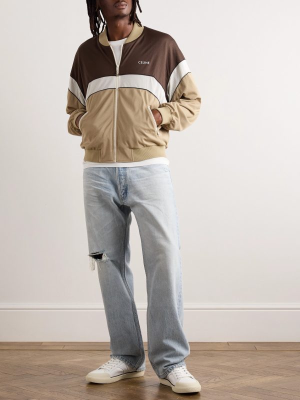 Logo-Print Colour-Block Mesh Track Jacket - OU Logo-Print Colour-Block Mesh Track Jacket - OU