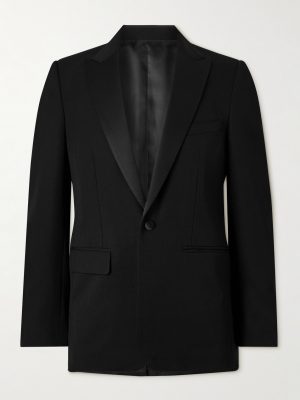 Satin-Trimmed Wool-Gabardine Tuxedo Jacket