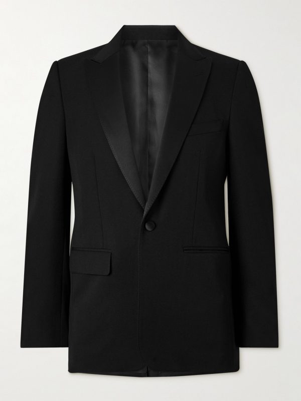 Satin-Trimmed Wool-Gabardine Tuxedo Jacket Satin-Trimmed Wool-Gabardine Tuxedo Jacket