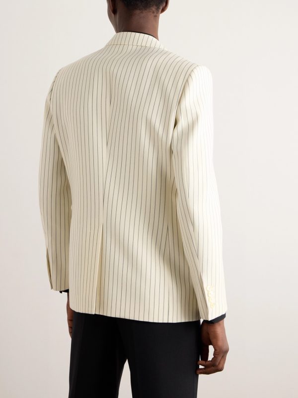Slim-Fit Pinstriped Wool-Twill Blazer - BK Slim-Fit Pinstriped Wool-Twill Blazer - BK