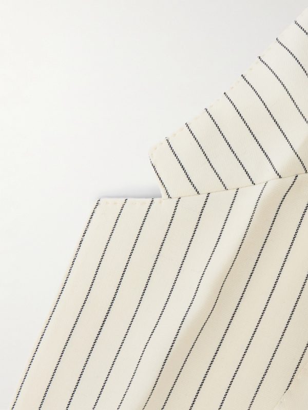 Slim-Fit Pinstriped Wool-Twill Blazer - E1 Slim-Fit Pinstriped Wool-Twill Blazer - E1
