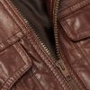 Slim-Fit Textured-Leather Trucker Jacket - CU