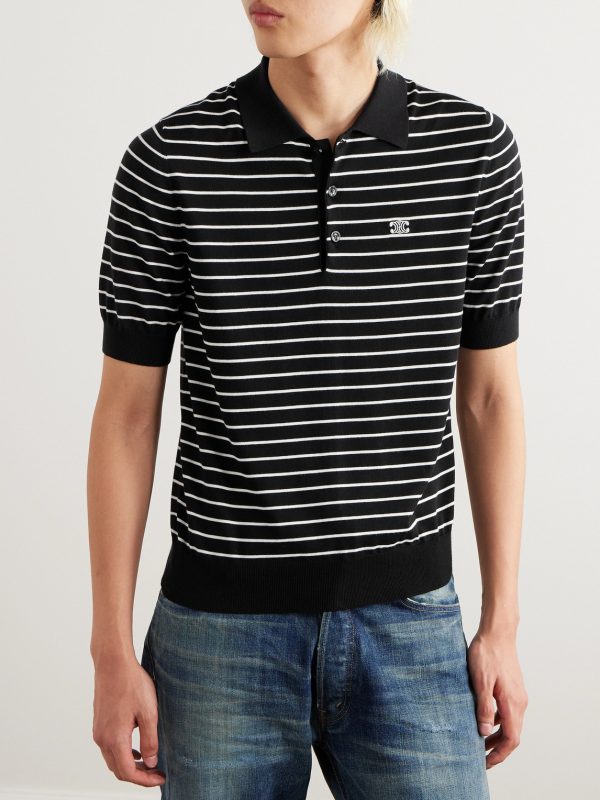 Slim-Fit Logo-Embroidered Striped Cotton Polo Shirt - FR