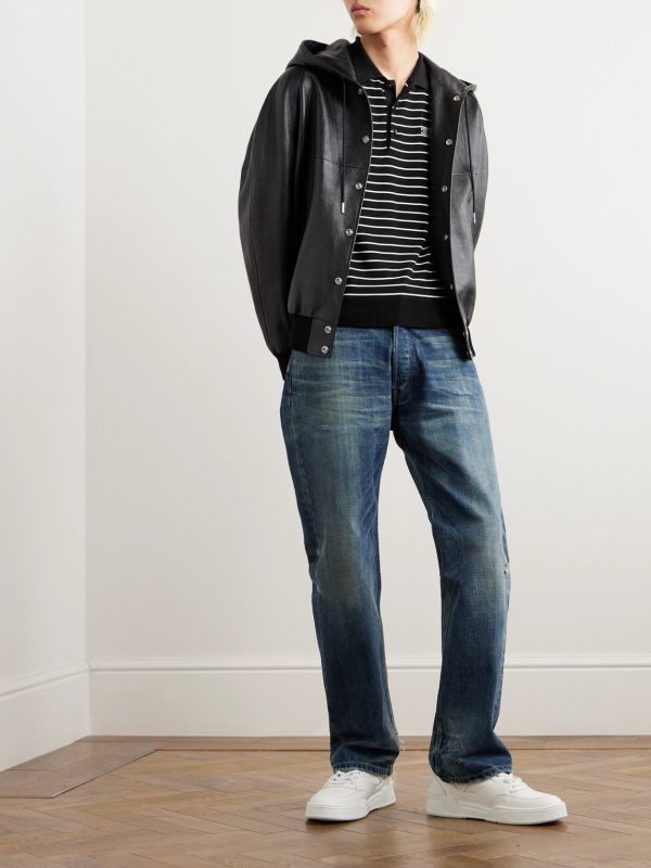 Slim-Fit Logo-Embroidered Striped Cotton Polo Shirt - OU
