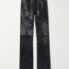 Lou Straight-Leg Panelled Leather Trousers