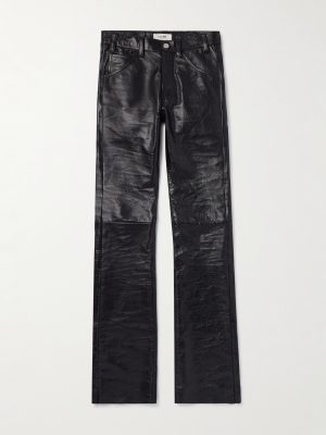 Lou Straight-Leg Panelled Leather Trousers Lou Straight-Leg Panelled Leather Trousers