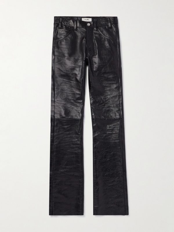 Lou Straight-Leg Panelled Leather Trousers