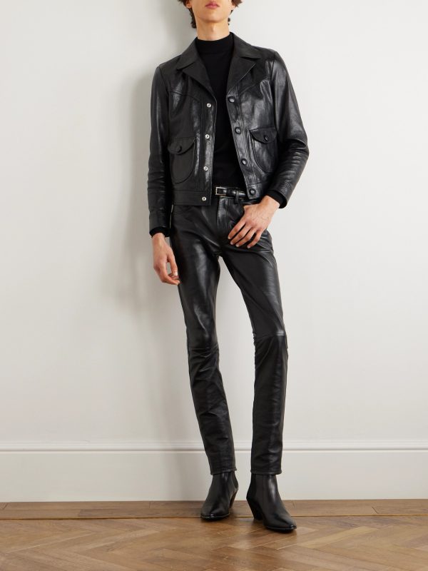 Lou Straight-Leg Panelled Leather Trousers - OU