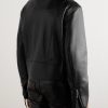 Embellished Leather Jacket - BK Embellished Leather Jacket - BK