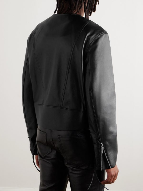 Embellished Leather Jacket - BK Embellished Leather Jacket - BK
