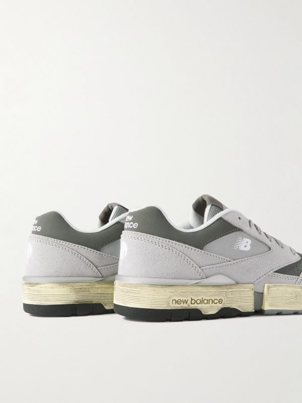 + MSFTSrep 0.01 Mesh-Trimmed Faux Suede and Leather Sneakers - BK + MSFTSrep 0.01 Mesh-Trimmed Faux Suede and Leather Sneakers - BK