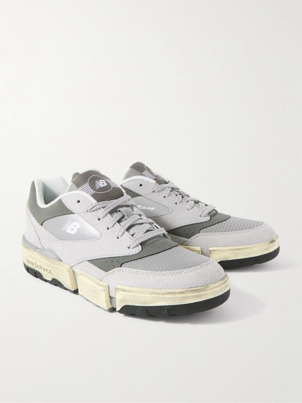 + MSFTSrep 0.01 Mesh-Trimmed Faux Suede and Leather Sneakers - FR + MSFTSrep 0.01 Mesh-Trimmed Faux Suede and Leather Sneakers - FR