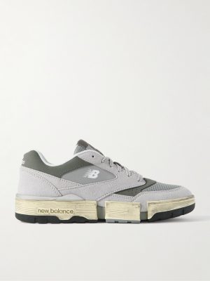 + MSFTSrep 0.01 Mesh-Trimmed Faux Suede and Leather Sneakers + MSFTSrep 0.01 Mesh-Trimmed Faux Suede and Leather Sneakers