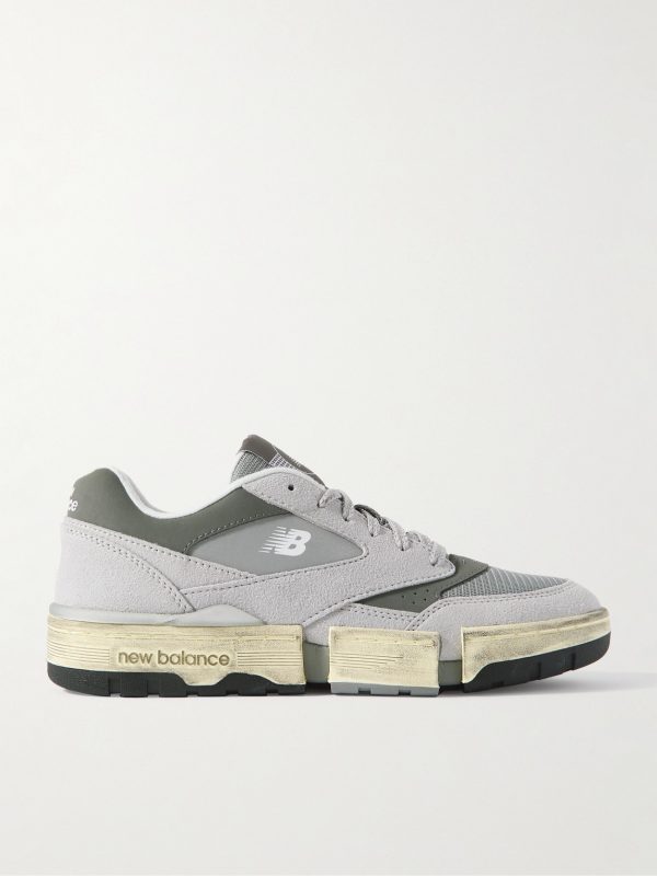 + MSFTSrep 0.01 Mesh-Trimmed Faux Suede and Leather Sneakers + MSFTSrep 0.01 Mesh-Trimmed Faux Suede and Leather Sneakers