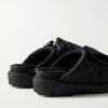 Webbing-Trimmed Shell Slides - BK Webbing-Trimmed Shell Slides - BK