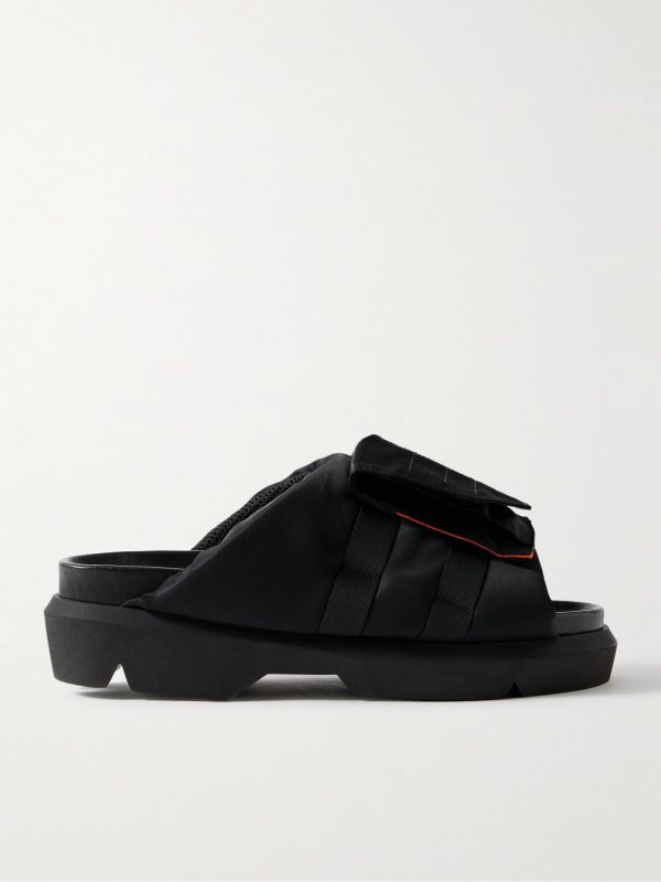 Webbing-Trimmed Shell Slides Webbing-Trimmed Shell Slides