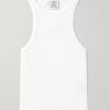 Logo-Embroidered Ribbed Stretch-Cotton Tank Top Logo-Embroidered Ribbed Stretch-Cotton Tank Top