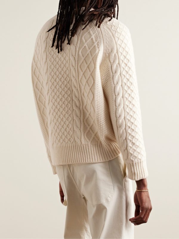 Carran Cable-Knit Wool Mock-Neck Sweater - BK Carran Cable-Knit Wool Mock-Neck Sweater - BK
