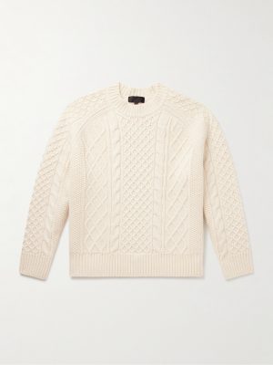 Carran Cable-Knit Wool Mock-Neck Sweater Carran Cable-Knit Wool Mock-Neck Sweater