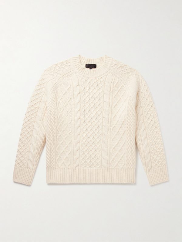 Carran Cable-Knit Wool Mock-Neck Sweater Carran Cable-Knit Wool Mock-Neck Sweater