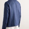 Burnham Herringbone Linen and Silk-Blend Overshirt - BK Burnham Herringbone Linen and Silk-Blend Overshirt - BK