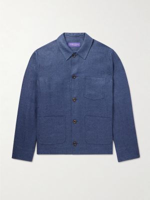 Burnham Herringbone Linen and Silk-Blend Overshirt