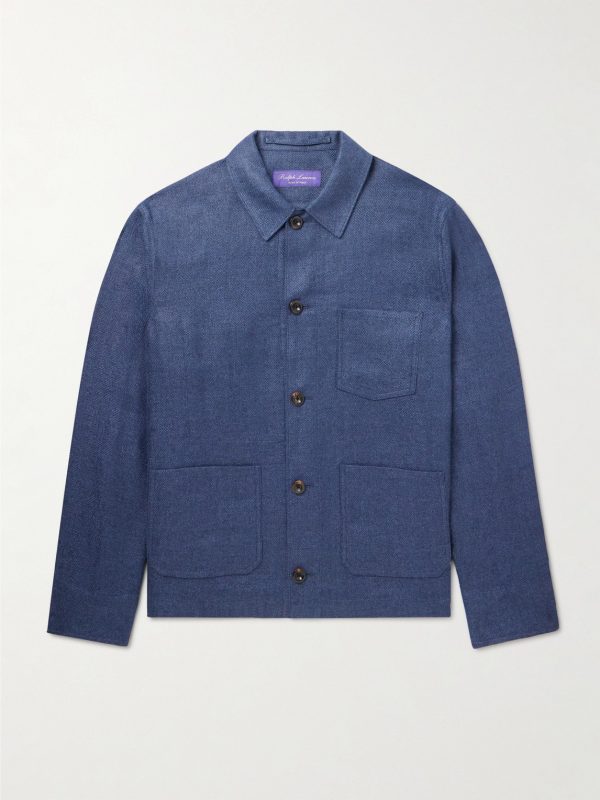 Burnham Herringbone Linen and Silk-Blend Overshirt Burnham Herringbone Linen and Silk-Blend Overshirt