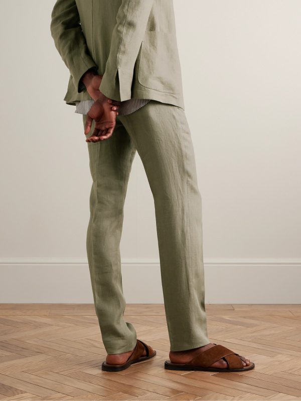 Slim-Fit Oasi Lino Twill Suit Trousers - BK Slim-Fit Oasi Lino Twill Suit Trousers - BK