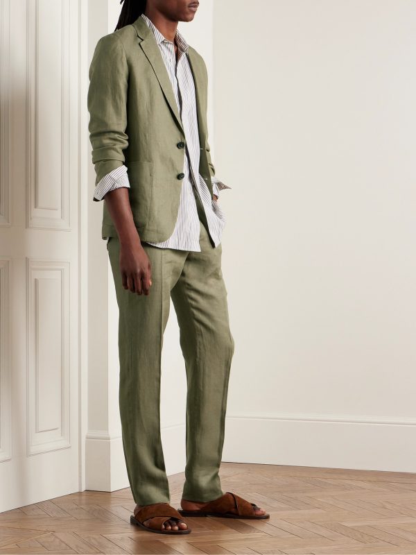 Slim-Fit Oasi Lino Twill Suit Trousers - OU Slim-Fit Oasi Lino Twill Suit Trousers - OU