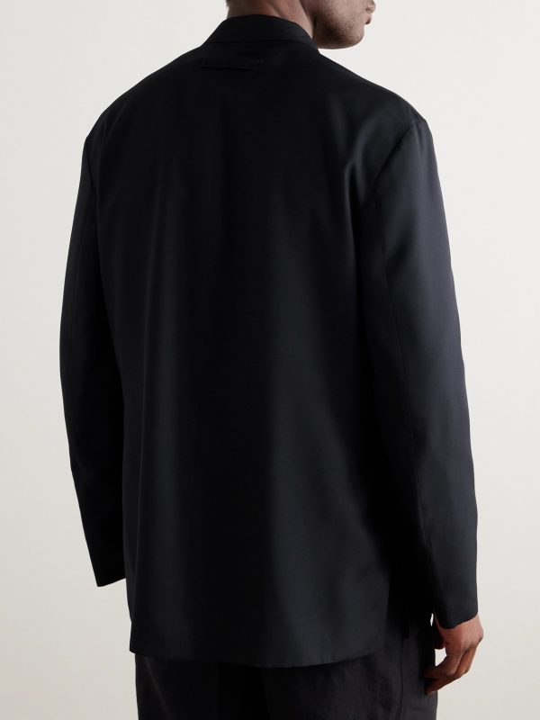 Oversized Unstructured Silk Blazer - BK