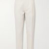 Slim-Fit Pleated Cotton and Wool-Blend Twill Trousers