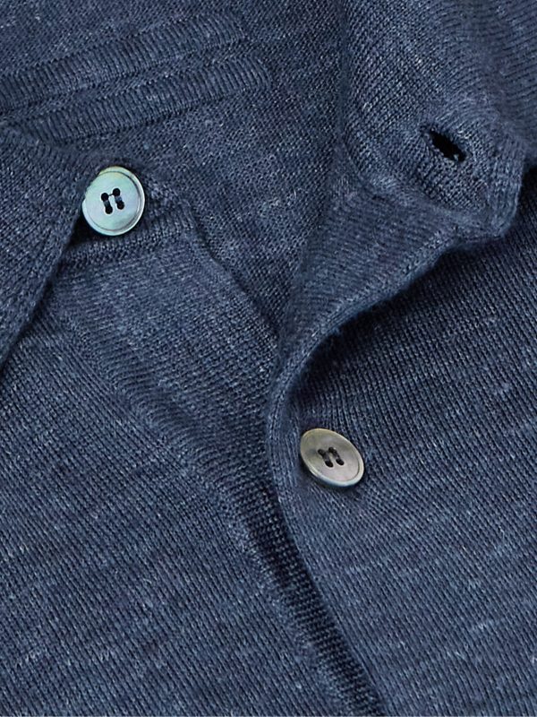 Silk, Cashmere and Linen-Blend Polo Shirt - CU