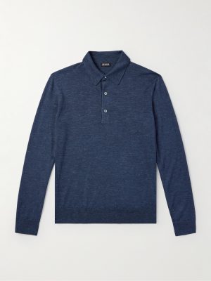 Silk, Cashmere and Linen-Blend Polo Shirt Silk, Cashmere and Linen-Blend Polo Shirt