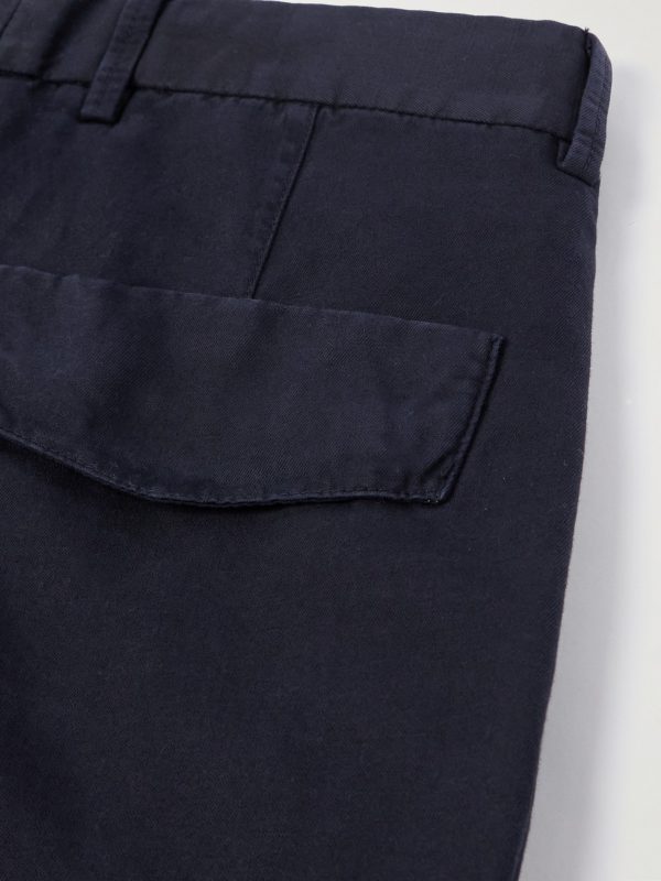 Straight-Leg Pleated Cotton and Linen-Blend Twill Shorts - CU Straight-Leg Pleated Cotton and Linen-Blend Twill Shorts - CU