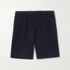 Straight-Leg Pleated Cotton and Linen-Blend Twill Shorts Straight-Leg Pleated Cotton and Linen-Blend Twill Shorts