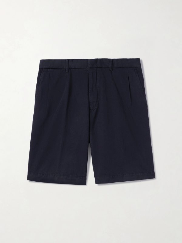 Straight-Leg Pleated Cotton and Linen-Blend Twill Shorts Straight-Leg Pleated Cotton and Linen-Blend Twill Shorts