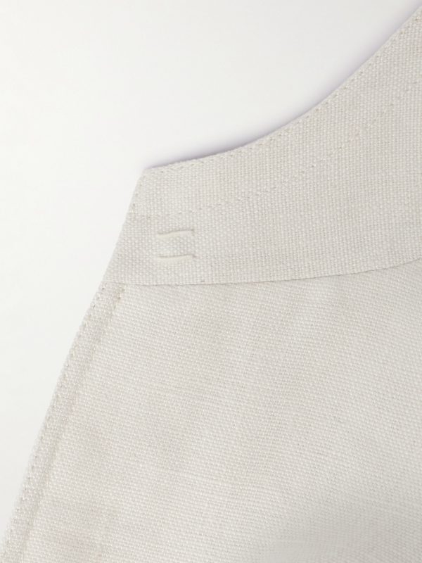 Mandarin-Collar Unstructrured Linen Blazer - E1 Mandarin-Collar Unstructrured Linen Blazer - E1