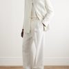 Mandarin-Collar Unstructrured Linen Blazer - OU Mandarin-Collar Unstructrured Linen Blazer - OU