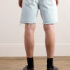 Straight-Leg Distressed Denim Bermuda Shorts - BK Straight-Leg Distressed Denim Bermuda Shorts - BK