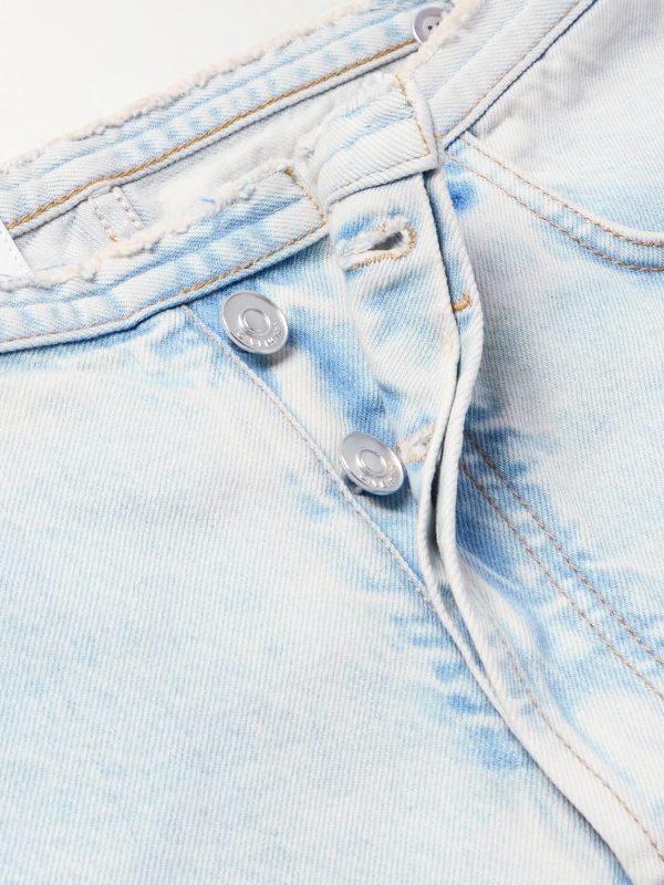 Straight-Leg Distressed Denim Bermuda Shorts - E1 Straight-Leg Distressed Denim Bermuda Shorts - E1