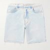 Straight-Leg Distressed Denim Bermuda Shorts Straight-Leg Distressed Denim Bermuda Shorts