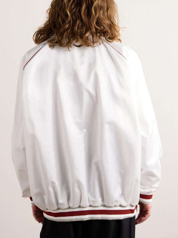 Logo-Embroidered Satin-Twill Track Jacket - BK